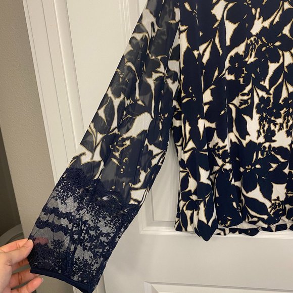 Alfani, Navy Blue with Ivory Blouse. - Picture 2 of 3